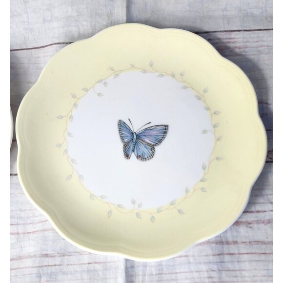 Lenox Butterfly Meadow Yellow Plate: Elegant Porcelain Dessert Plates - Picture 2 of 5